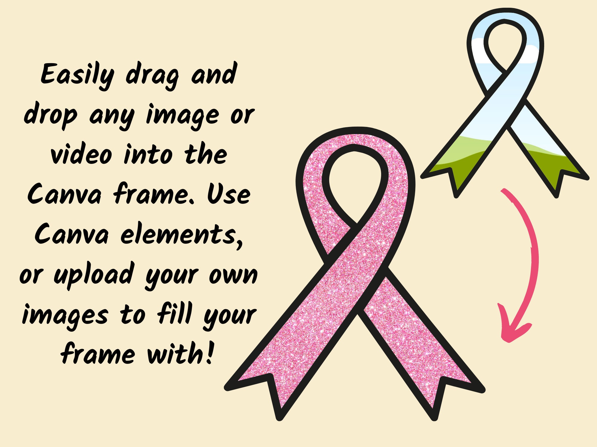 Canva Frame Bundle,awareness Ribbon Canva Frame, Add Your Own Photo ...