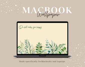 Boho MacBook Wallpaper, Laptop Wallpaper, Botanical wallpaper, Aesthetic Wallpaper, Apple MacBook Wallpaper, Simplistic Wallpaper