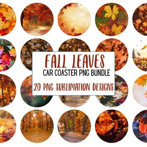 Fall leaves car Coaster PNG, background sublimation file, Autumn Keychain png sublimate, Fall aesthetic car coaster designs, PNG backgrounda