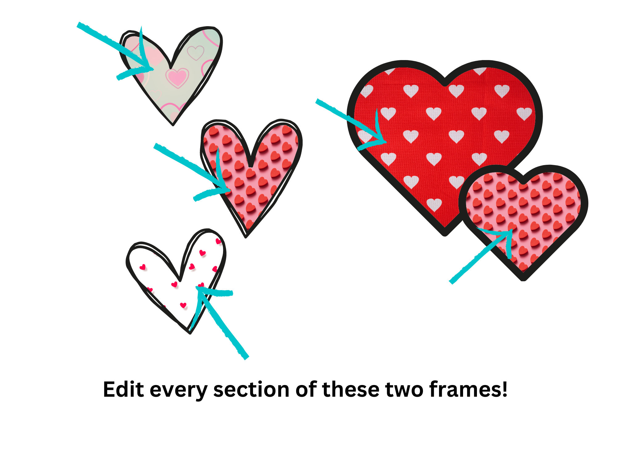 Canva Frame Bundle, Heart Canva Frame, Create Your Own Heart Png Files ...