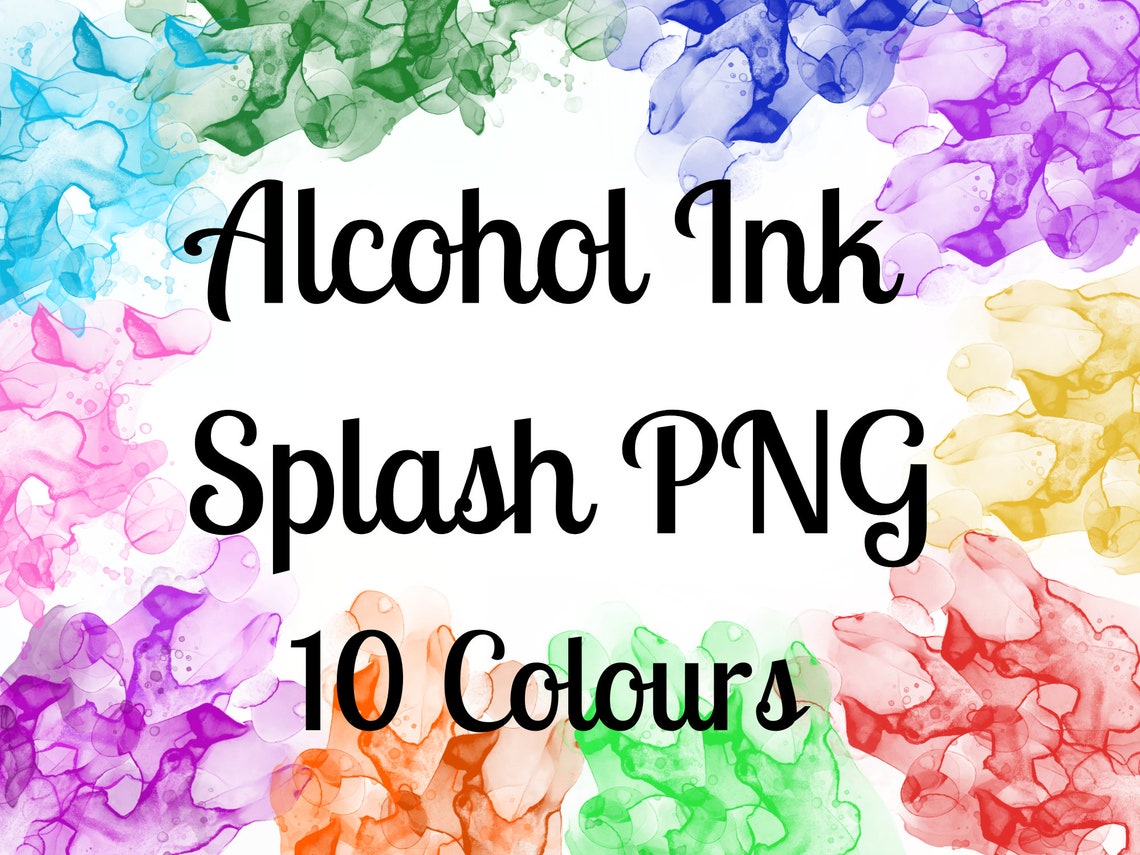 Alcohol Ink Splash PNG Bundle, Ink Sublimate Background, PNG for ...