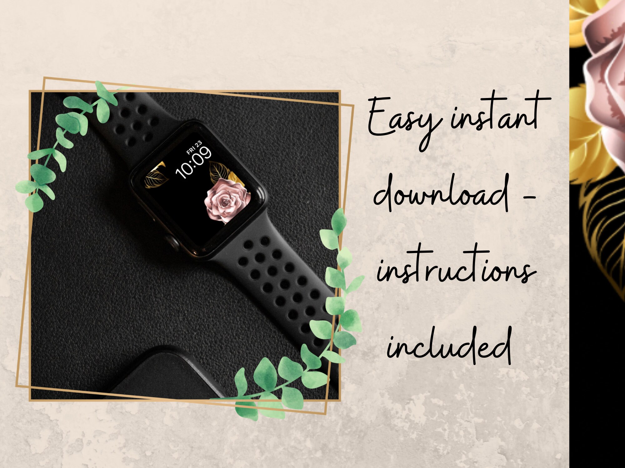 Rose Gold Apple Watch Wallpaper Apple Watch Faces Set of Etsy