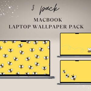 Bumble Bee Desktop Wallpaper for MacBook, Laptop Wallpaper, Bumble Bee Wallpaper for desktop, Bumble Bee Print MacBook wallpaper three pack