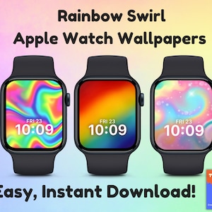Sfondo arcobaleno per Apple Watch, sfondo orologio tie dye Rainbow Geode, quadrante amici arcobaleno, carta da parati luminosa carta da parati arcobaleno