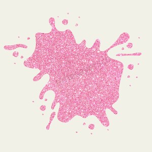 Pu&ograve; includere: Un design a spruzzo di glitter rosa su sfondo crema. Lo spruzzo ha una forma irregolare con pi&ugrave; punti e piccole goccioline. L'effetto glitter conferisce un aspetto scintillante e strutturato, adatto per arte digitale o elementi decorativi.