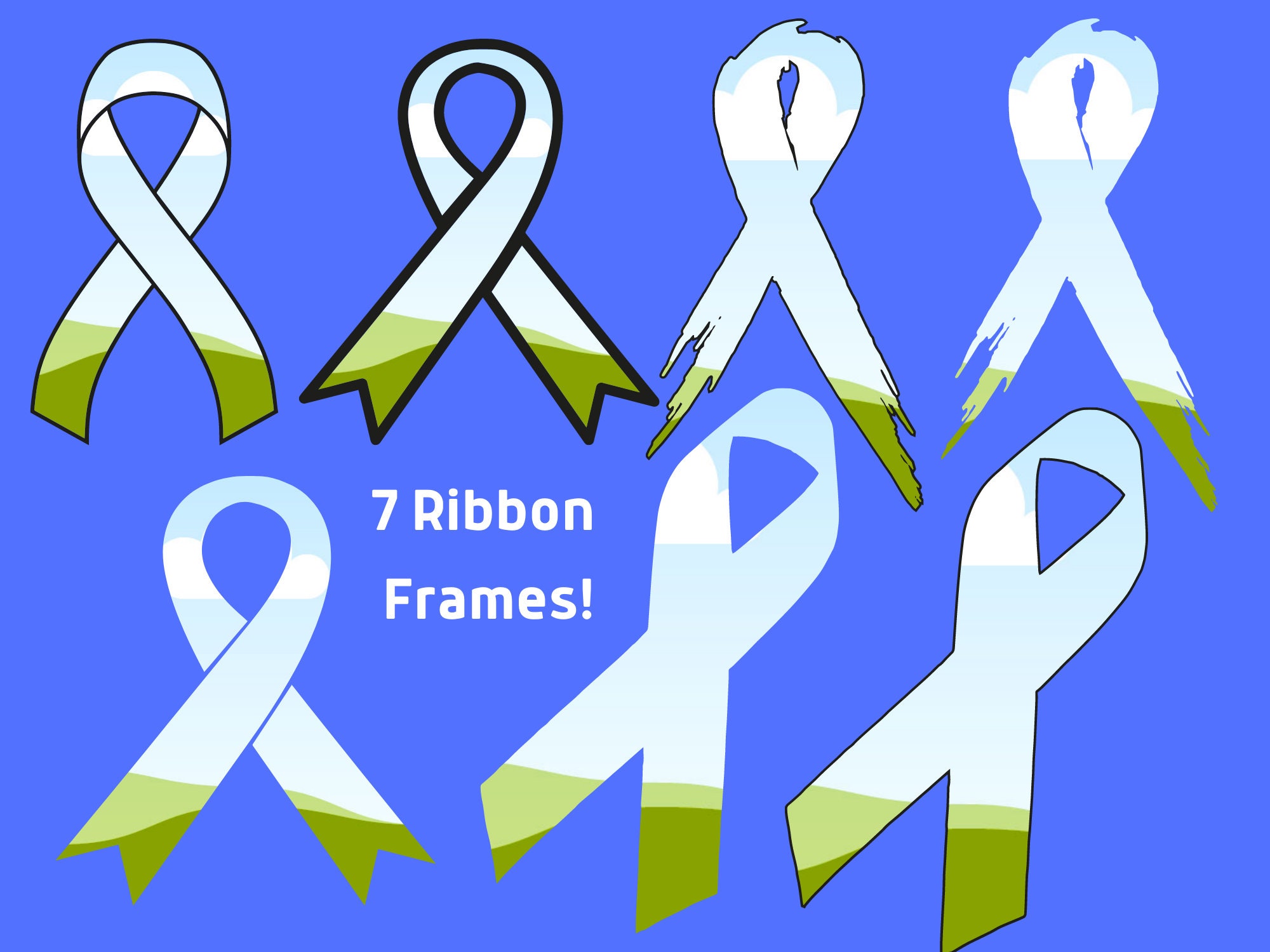 Canva Frame Bundle,awareness Ribbon Canva Frame, Add Your Own Photo ...
