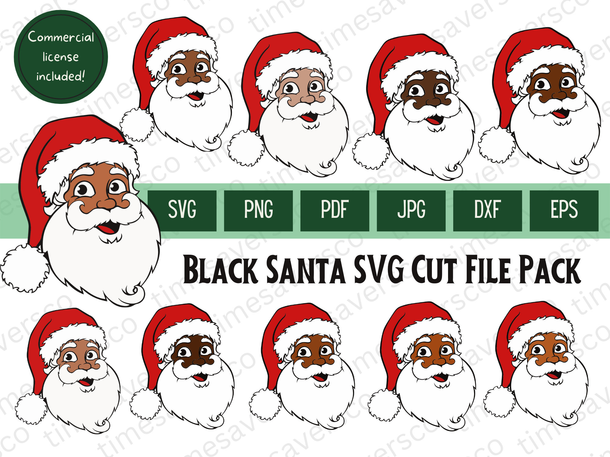 Black Santa Svg Black Santa Claus SVG Santa Svg Christmas - Etsy