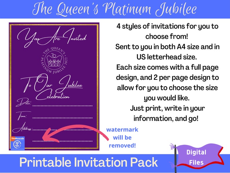 Queens Platinum Jubilee Invitation Platinum Jubilee 2022 Etsy Australia