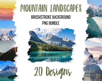 Landscape Background PNG bundle,  Mountain sublimation file,  Nature landscape background bundle, botanical background bundle scenery