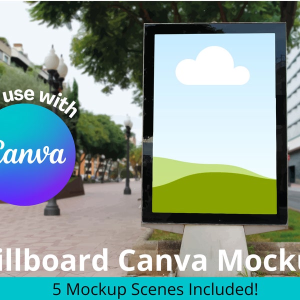 Billboard Mockup, Canva drag and Drop frame, Billboard advertisement mockup, Sign Mockup Canva template, Mockup Canva Template Frame, Poster