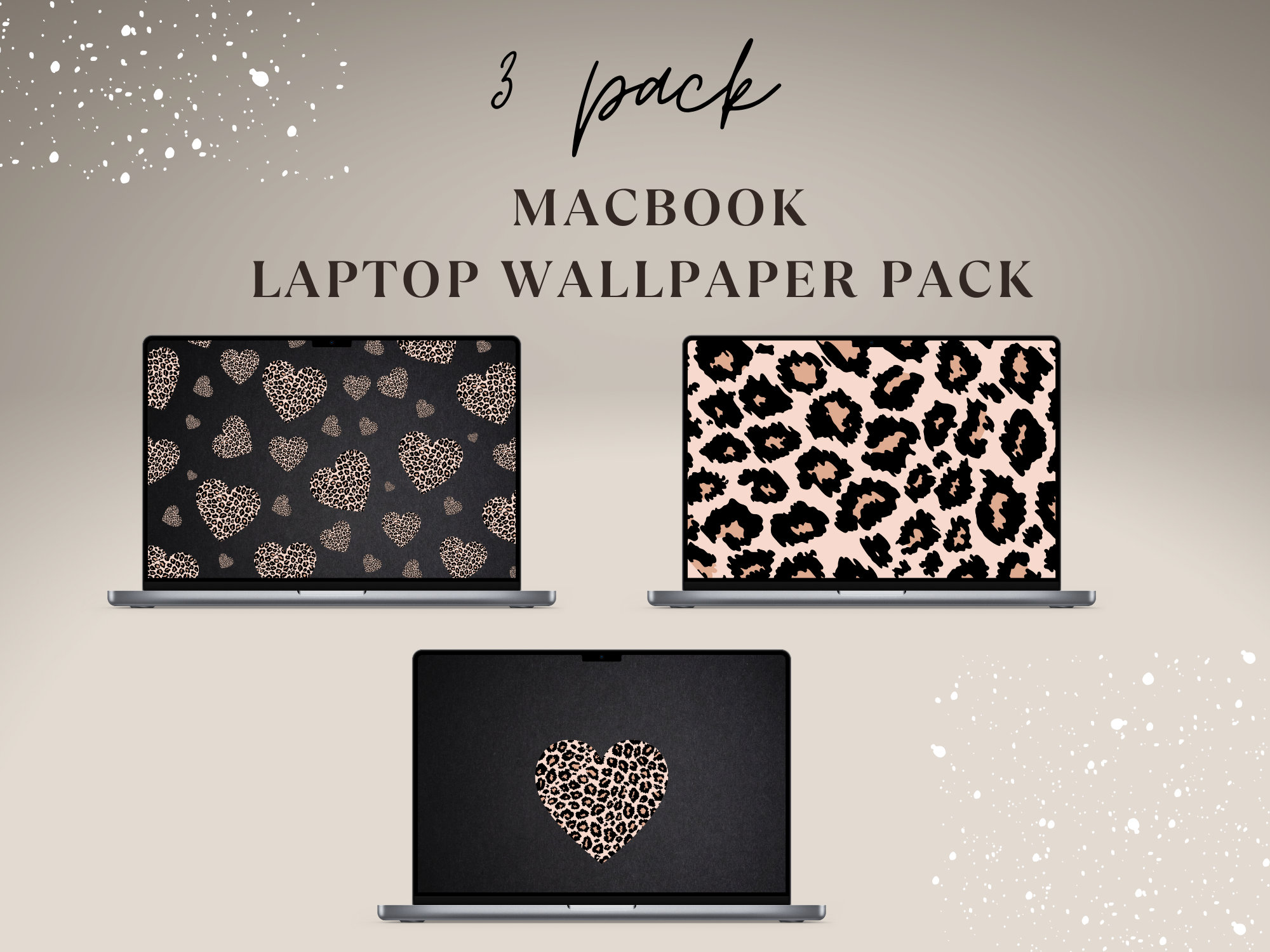 Desktop Wallpaper for Macbook, Laptop Wallpaper, Leopard Print