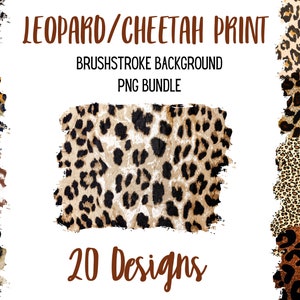 Paquete PNG de fondo con estampado de leopardo, archivo de sublimación de fondo, paquete png con estampado de guepardo, paquete de fondo de pincelada, png de leopardo