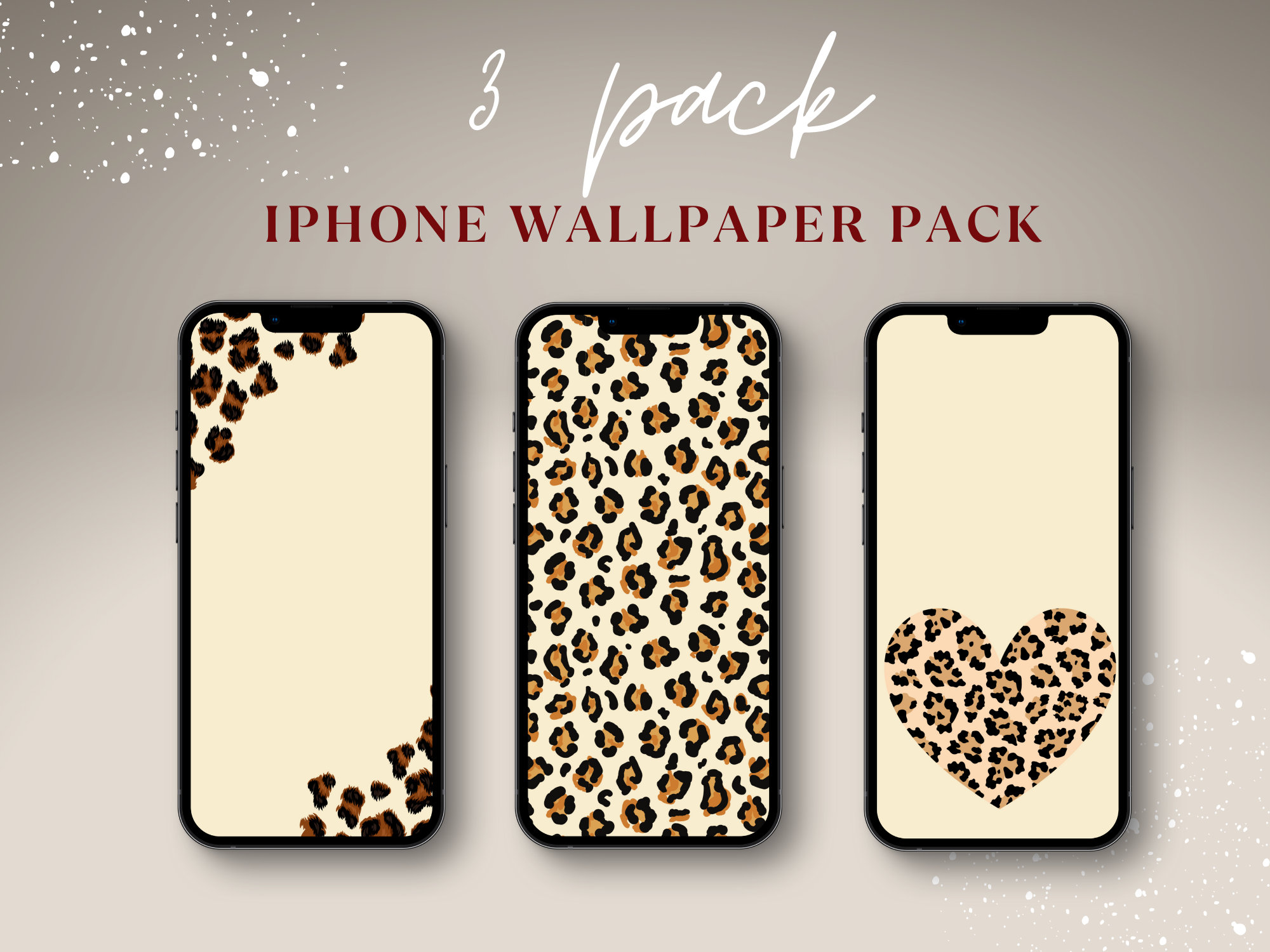 Buy Cheetah Print Apple Iphone Wallpapers 3 Pack of Cell Phone Online in  India  Etsy