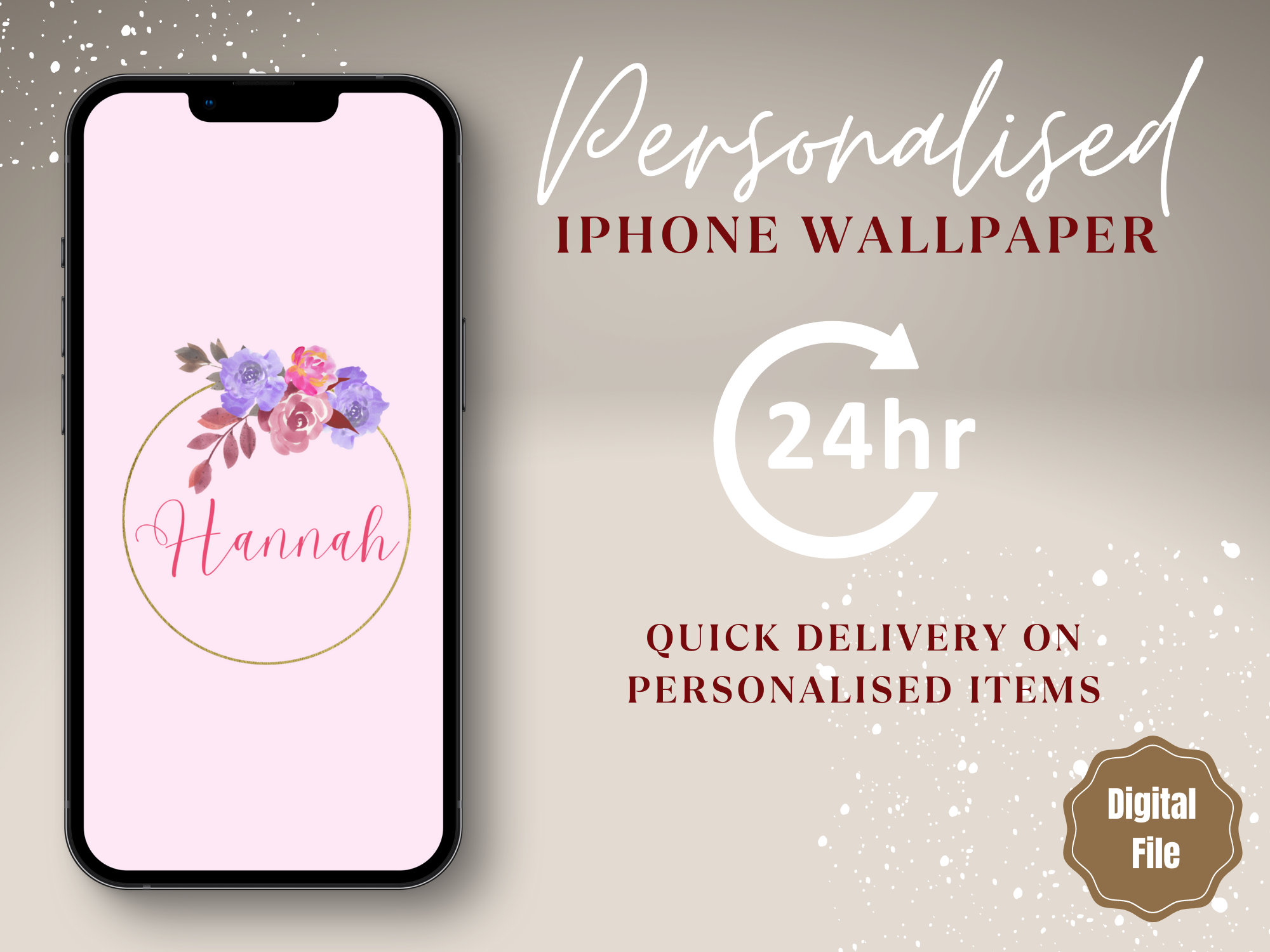 Custom Name Apple Iphone Wallpaper Pink Custom Cell Phone - Etsy Australia Custom Name Apple Iphone Wallpaper Pink Custom Cell Phone - Etsy Australia