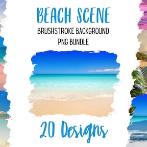 Beach Background PNG bundle, background sublimation file, beach sea background, brushstroke background png bundle, tropical sublimate png