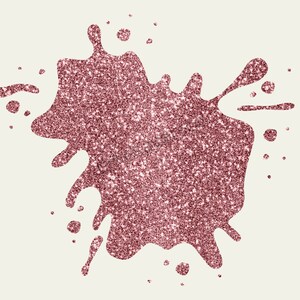 Pu&ograve; includere: Uno schizzo di glitter oro rosa su sfondo crema. La forma astratta presenta molteplici estensioni irregolari e punti glitterati sparsi. L'effetto glitter conferisce un aspetto scintillante e strutturato.