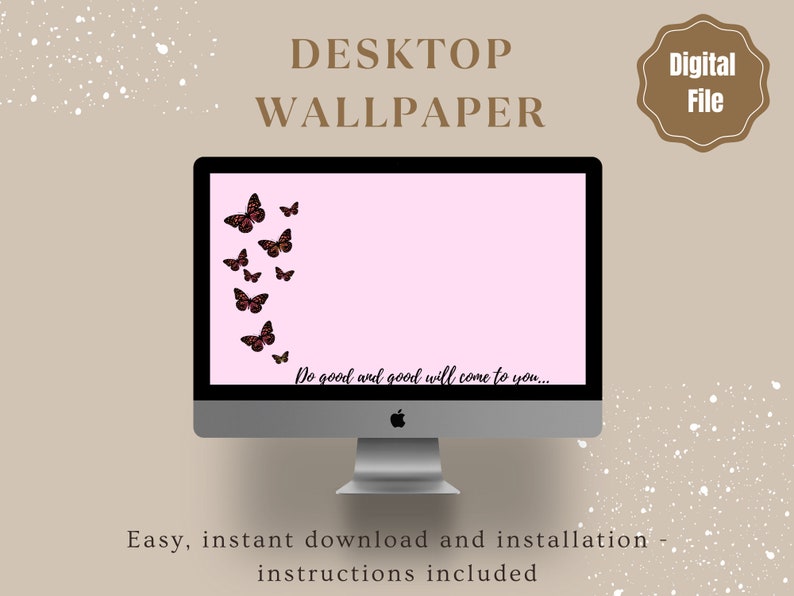 Positive Quotes Macbook Wallpaper Pink Butterflies Wallpaper - Etsy