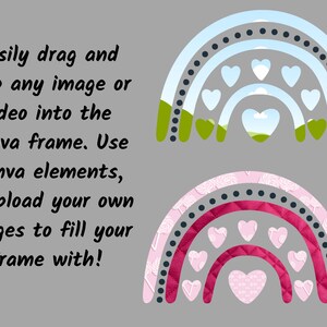 Drag and Drop Photo Canva Template, Boho Rainbow Canva Frame, Multiple ...