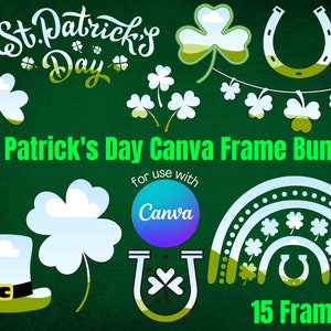 St Patrick&#39;s Day Canva Image template, Shamrock png creator, Drag and drop St Patrick&#39;s Day Canva template, St Patrick&#39;s Day Canva Frame