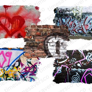 Graffiti wallBackground PNG bundle, brick wall background sublimation file, background clipart, brushstroke background bundle, Graffiti png image 7