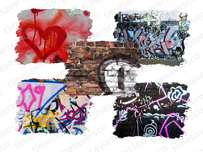 Graffiti wallBackground PNG bundle, brick wall background sublimation file, background clipart, brushstroke background bundle, Graffiti png image 7
