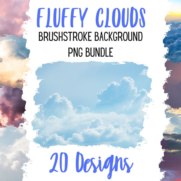 Cloud png background bundle, background sublimation file, cloud png background, brushstroke background png bundle, Sky png bundle background