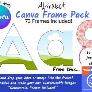 Complete sus propias letras en CANVA, arrastre y suelte la plantilla de Canva con foto, uso comercial incluido, arrastre y suelte la foto Imprima su propio alfabeto