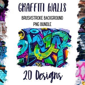 Graffiti wallBackground PNG bundle, arquivo de sublimação de fundo de parede de tijolo, clipart de fundo, pacote de fundo de pincelada, graffiti png