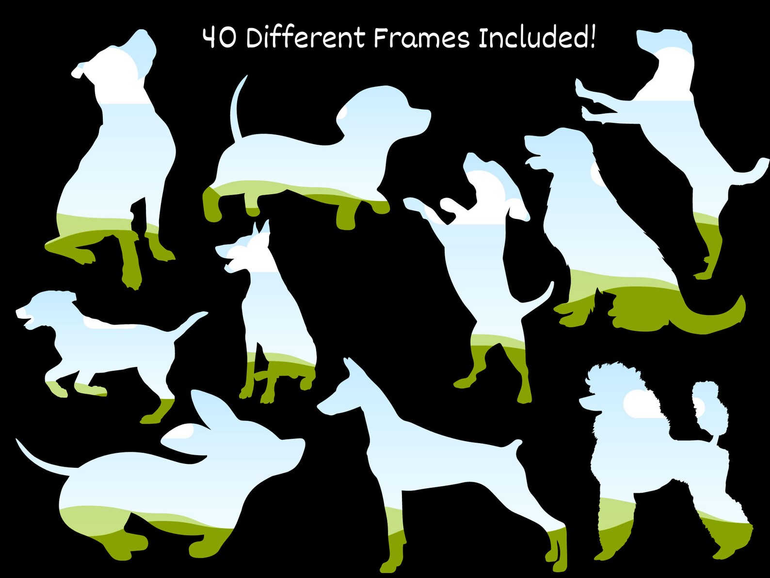 Random Dog Frames Canva Template Frames Dog, Drag and Drop Photo Canva Template, Dog Png ...