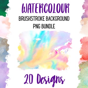 Watercolor background PNG bundle, background sublimation file, watercolor png background, brushstroke background png bundle, Splashes png
