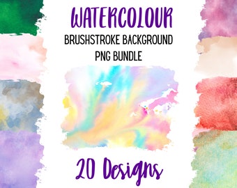Watercolor background PNG bundle, background sublimation file, watercolor png background, brushstroke background png bundle, Splashes png
