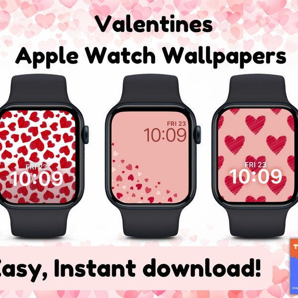 Heart Watch Wallpaper, Valentines Wallpaper, Apple Watch Face, Pink Watch Background, Heart Apple Watch Face Design, Apple Watch Accessories