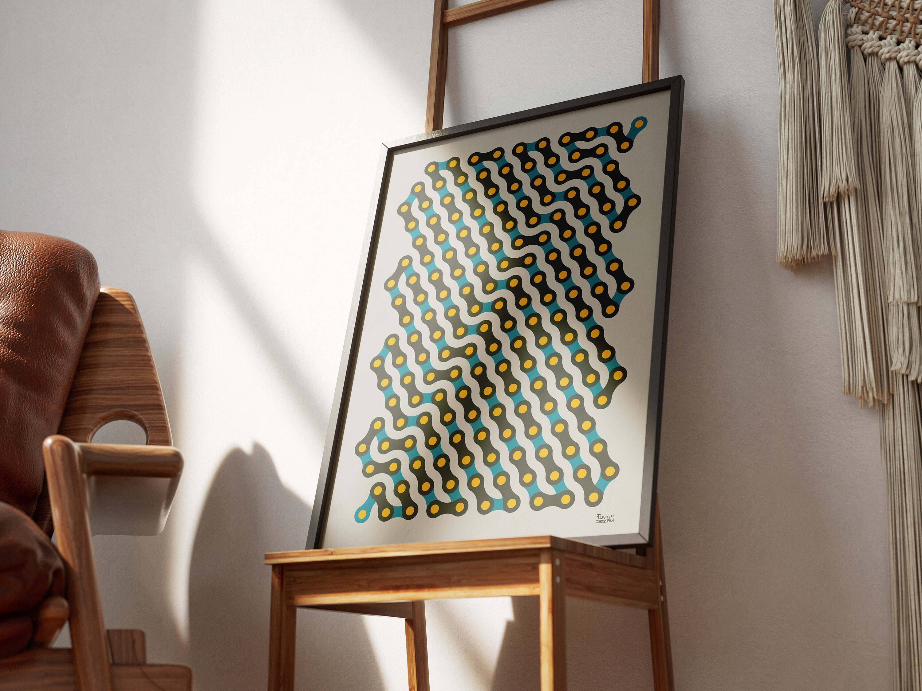 Poster Bike Chain Composition 156L - Cycling Print Art - Gift for 