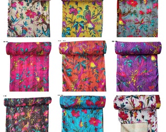 Grande sélection : courtepointes indiennes en coton kantha jetés couvre-lit literie fait main couverture hippie toutes tailles couvertures