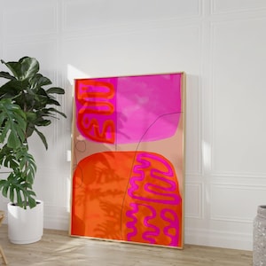 Orange Pink Abract Art /Modern Art/Pink Art/Orange Art/Vibrant Art