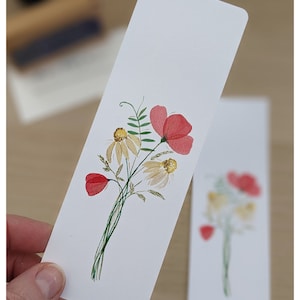 Wildflower Watercolor Bookmark: Poppies & Daisies Print