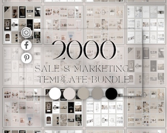 2000 Canva Instagram Marketing Templates: E-commerce Social Media Promotion (PDF Downloadable File)