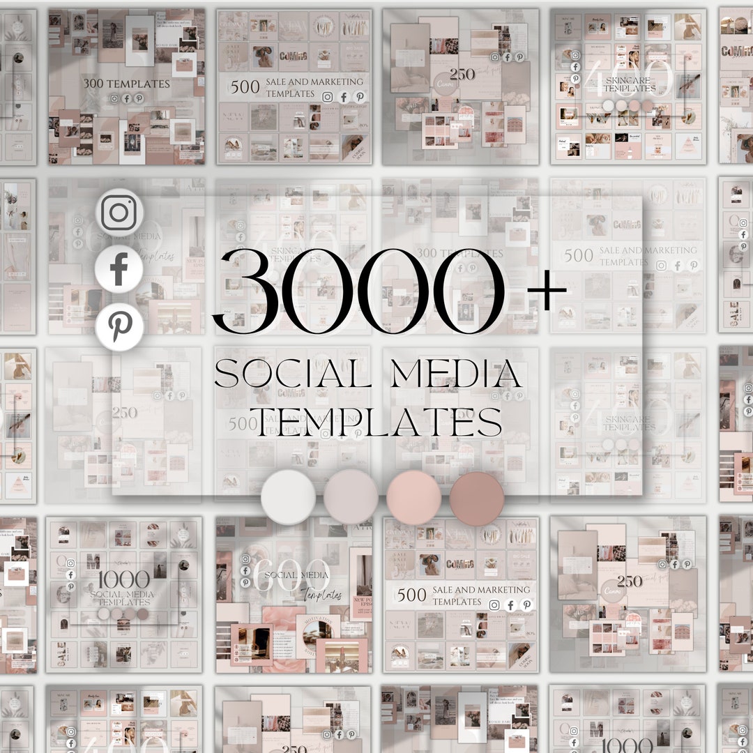 Canva Social Media Templates | Instagram Post & Story Bundle | Pink ...