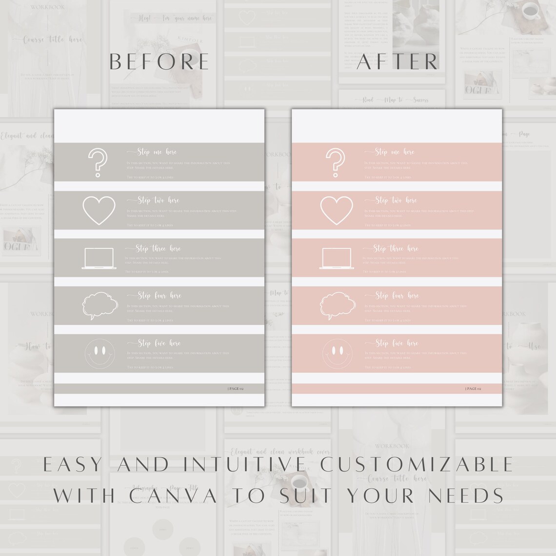 Ecourse Workbook Template Canva Course Templates Simple - Etsy
