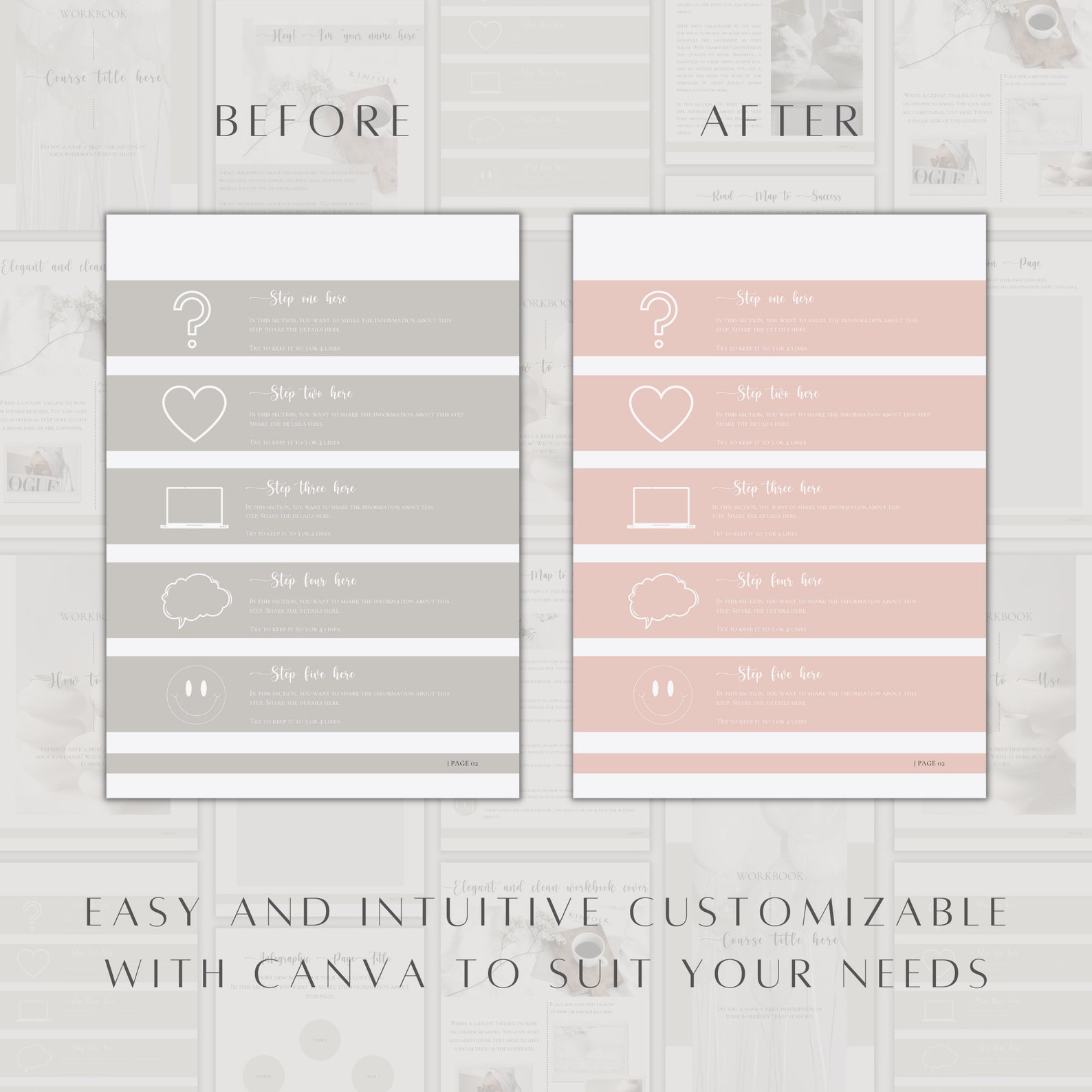 Ecourse Workbook Template Canva Course Templates Simple - Etsy