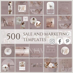 500 szablonów postów i historii na Instagramie w Canva | Pakiet do budowania marki w mediach społecznościowych dla małych firm | Posty marketingowe i historie na Instagramie