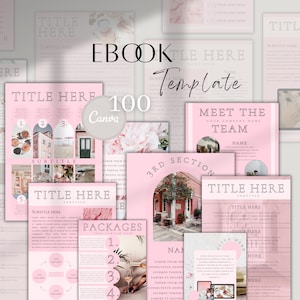 Pink Canva Ebook Template: Modern Workbook Bundle (Digital Download)