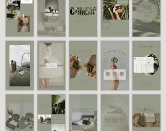 500 Green Instagram Templates Canva, Black Friday Coming Soon Giveaway, Small Business Promo Kit