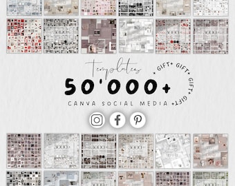 50K Canva Templates Bundle | Social Media Templates | Instagram Post Story | Facebook Pinterest Marketing Content Kit