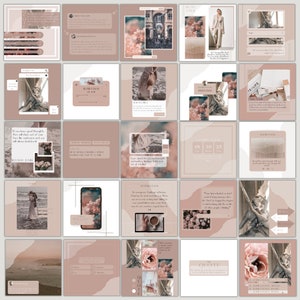 Dusty Pink Instagram Post Templates | Canva Templates Social Media ...