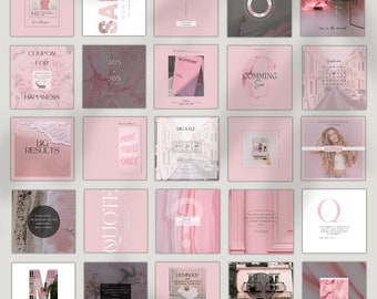 Social Media Manager Pink Social Media Templates: Business Branding Kit (Digital Download) CANVA TEMPLATE
