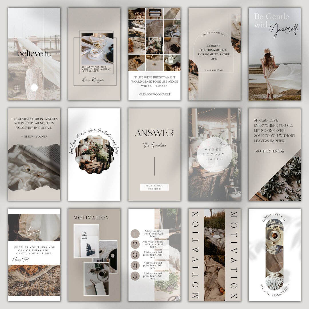 Social Media Manager Beige Minimalist Instagram Story Templates Social ...