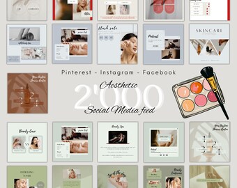 Social Media Manager Social Media Canva Templates  Beauty Branding Bundle Pack (Digital Download) CANVA TEMPLATE