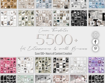 Social Media Manager Social Media Small Business Templates Bundle  Canva Branding Templates  Instagram Pinterest & Marketing Post Story