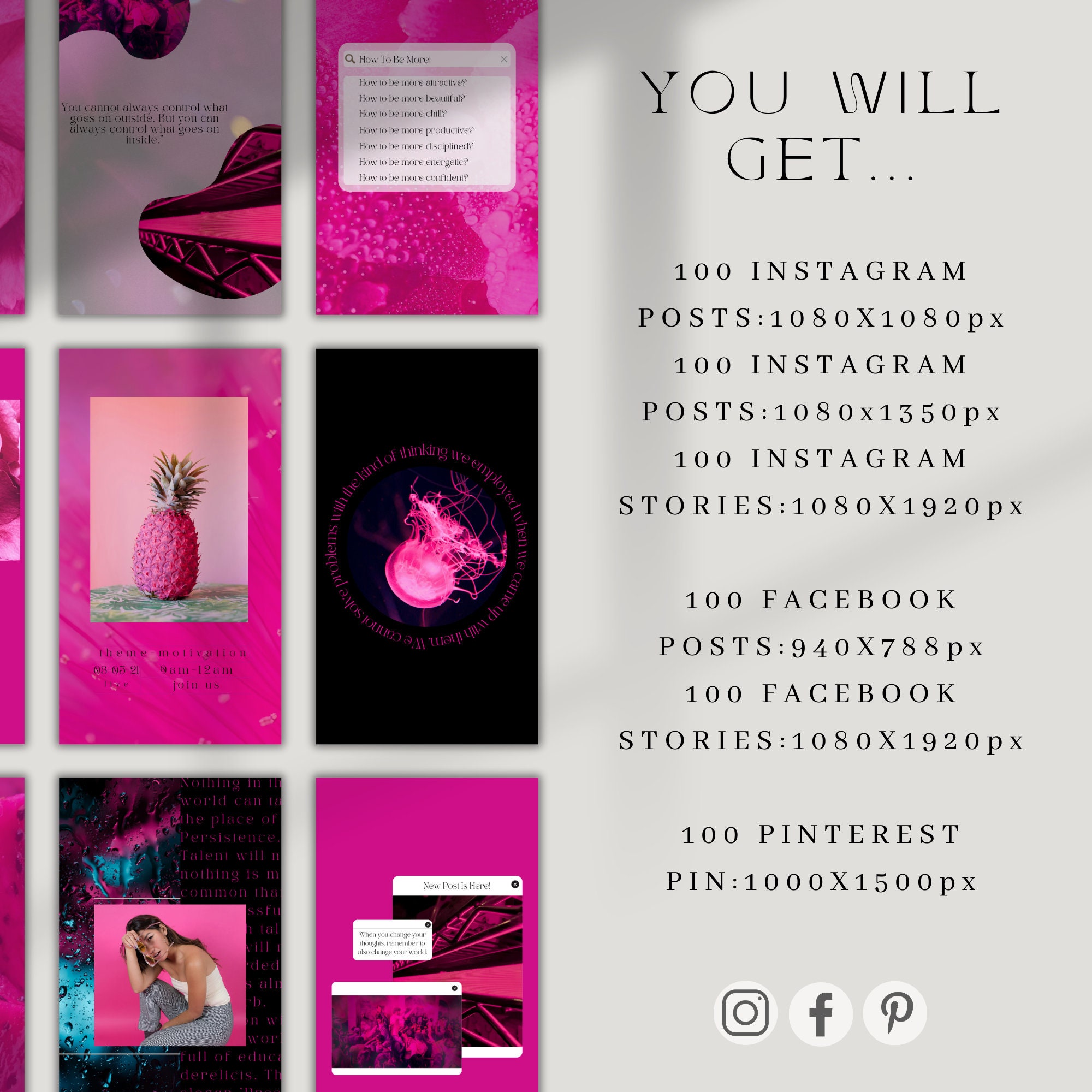 Social Media Manager Pink Instagram Post Templates: Canva Social Media ...